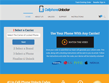 Tablet Screenshot of cellphoneunlocker.com